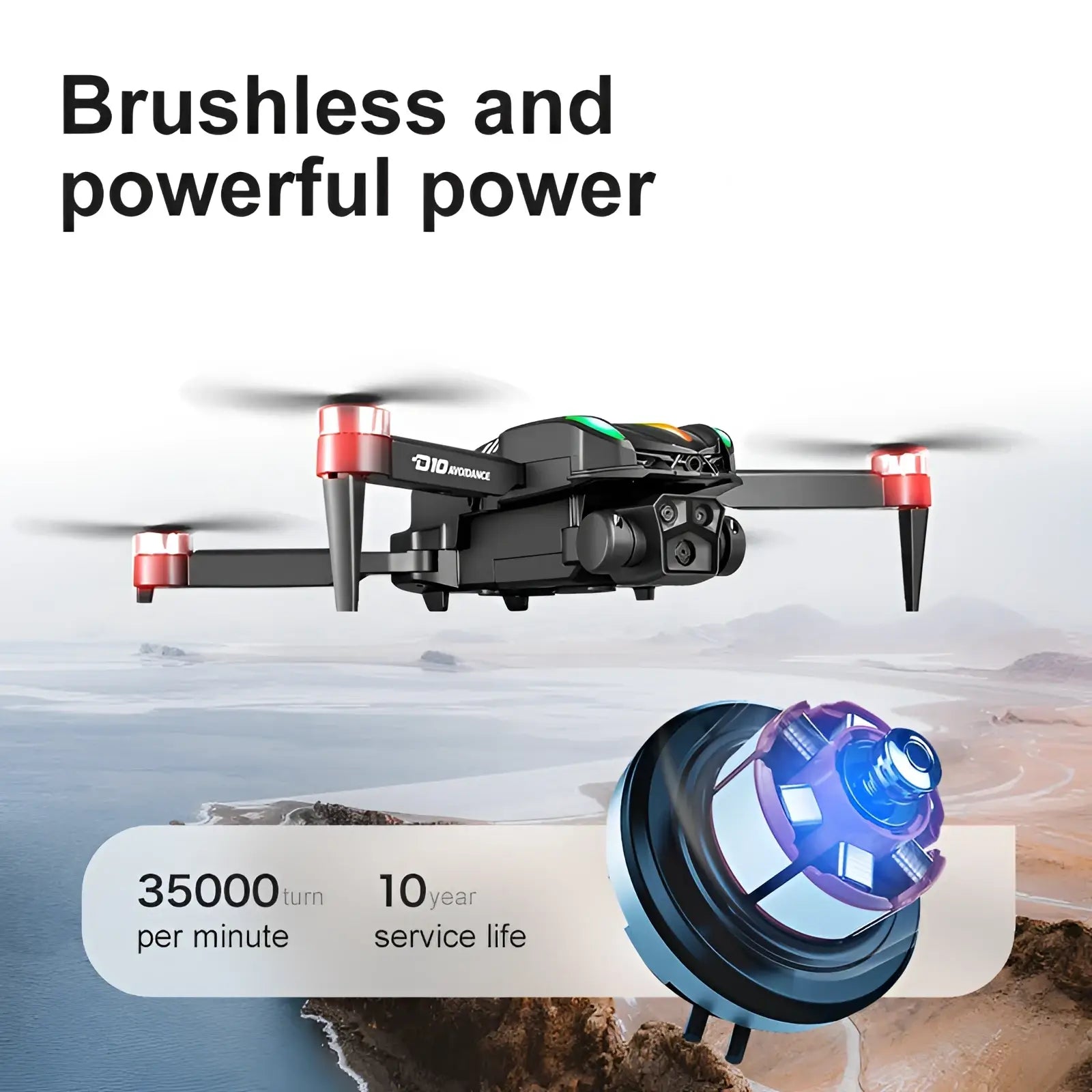 Black and red dji air 2s foldable drone with dual camera and led lights mounted on front for versatile aerial use