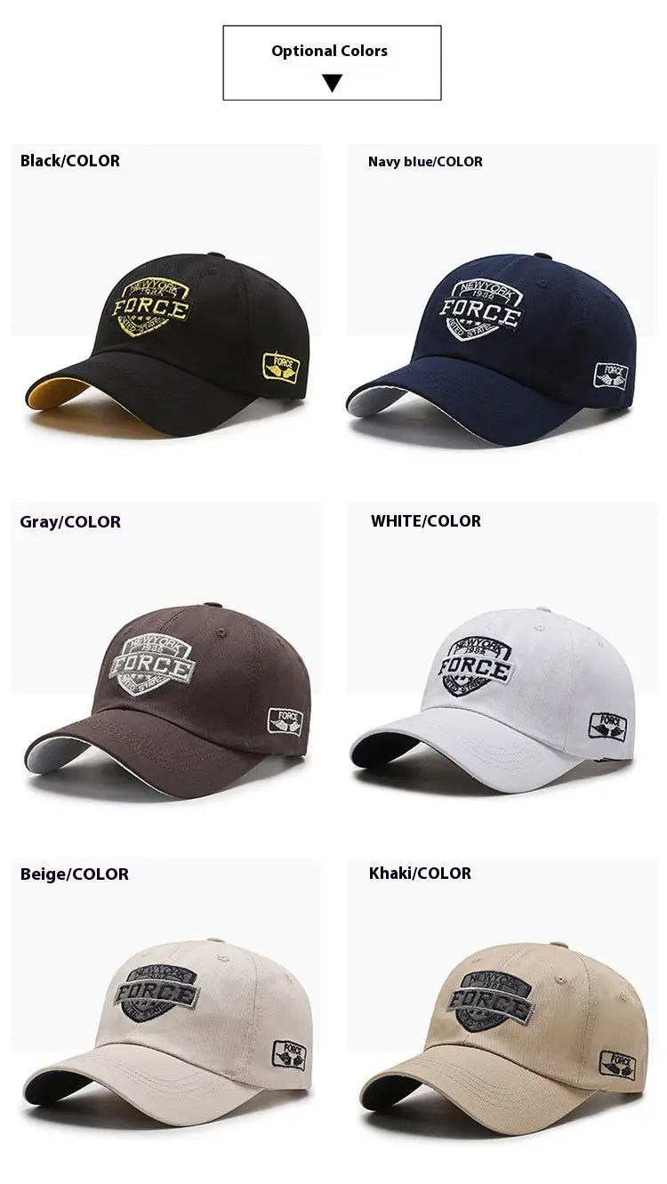 Six-tone New York Force embroidered baseball cap in black with embroidered logo and side patch.