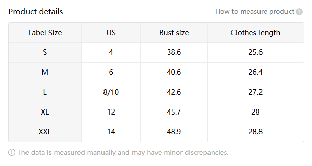 The product details table displays size measurements for the Swiss Dot v neck chiffon blouse with textured ruffle sleeves including bust and clothes length in inches for sizes s through xxl.