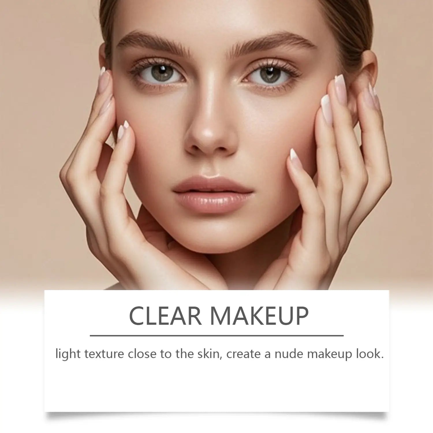 Une femme à la peau claire et aux yeux de couleur claire portant un maquillage naturel discret rehaussé par le fond de teint changeant pour les peaux claires à moyennes 51.