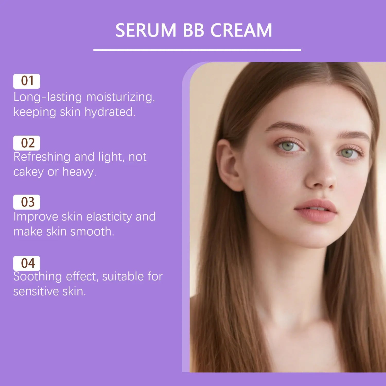 Hydrating bb cream perfect cover serum foundation with long-lasting moisturizing and soothing effects designed for sensitive skin.