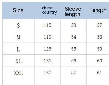 The table displays size measurements including chest circumference sleeve length and total length for the ribbed half zip pullover sweatshirt with gold accents in sizes s through xxl.