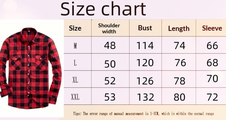 Men’s slim fit plaid flannel button up shirt in red and black with buttoned front pockets.