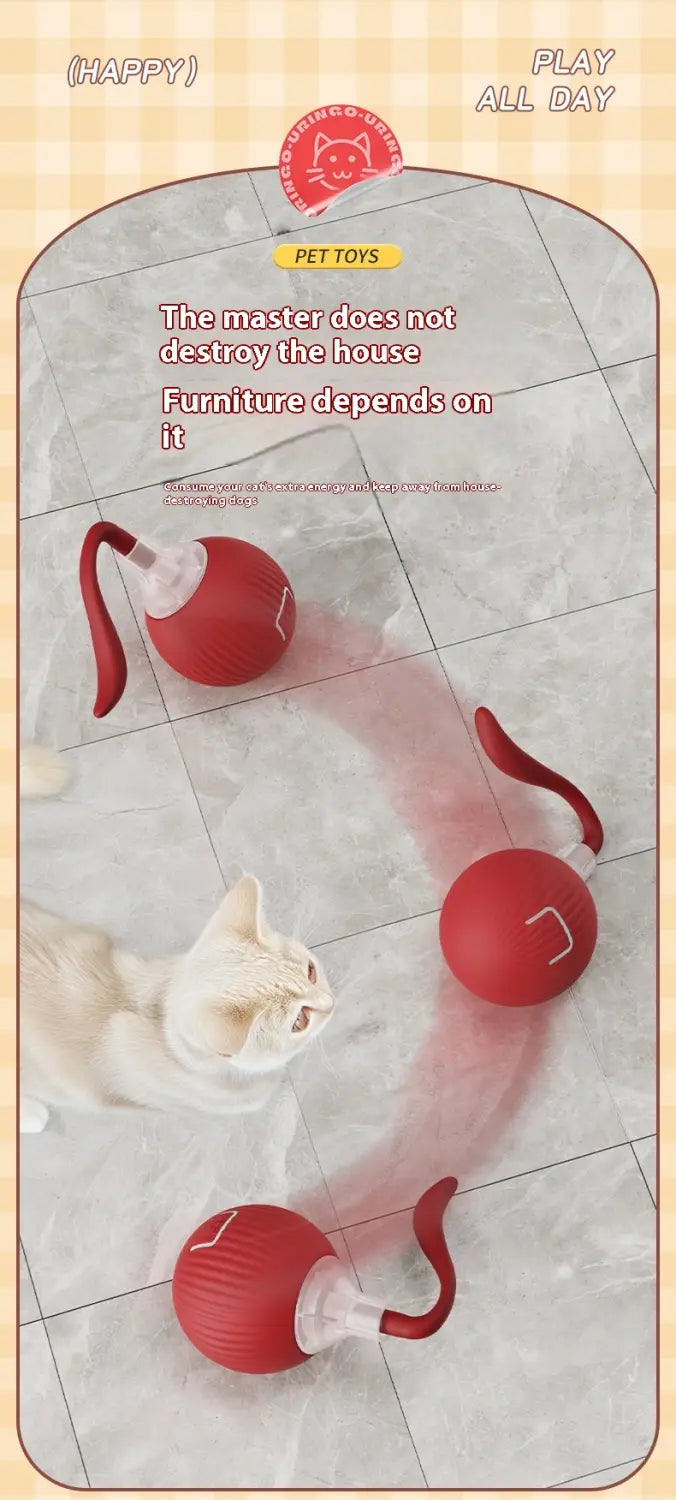 Interactive Cat Toy Ball Automatic Moving Roller Toy