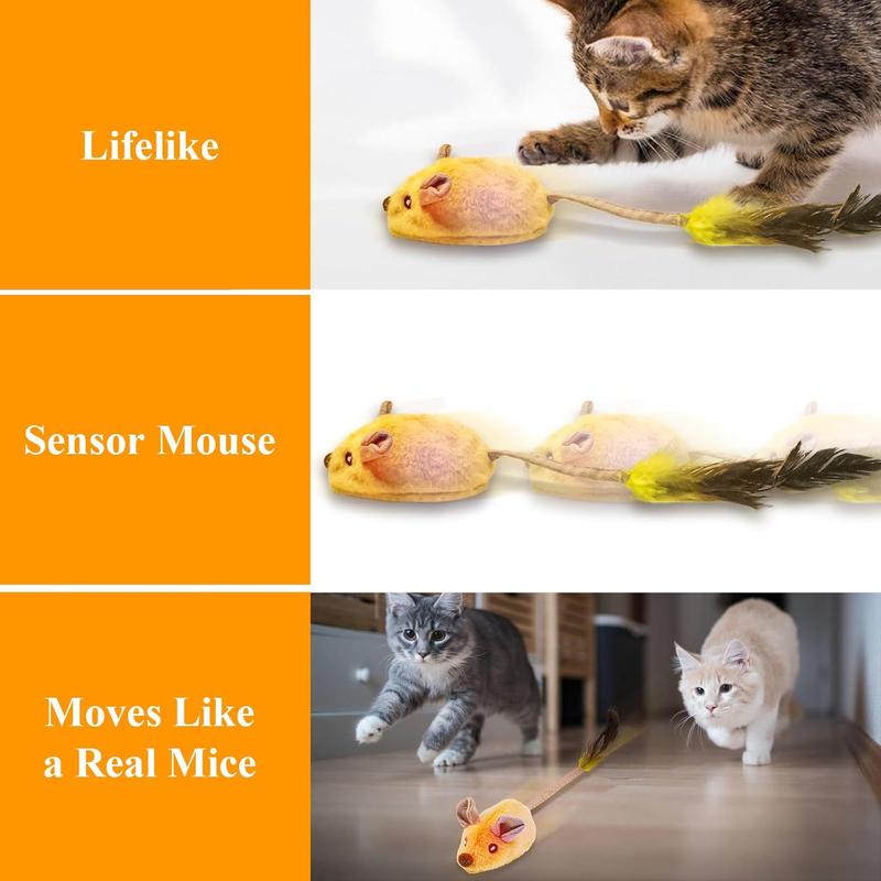Interactive Cat Toy Mouse with Led and Chirping Sound