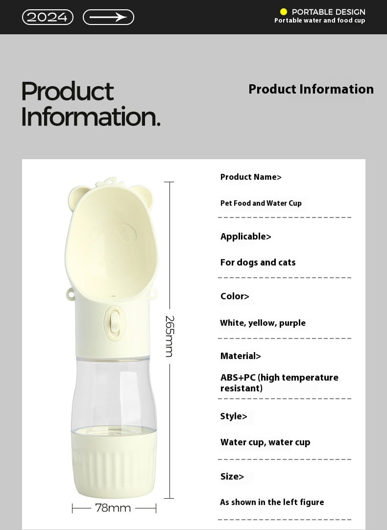 Distributeur portable crème en forme d’ours pour eau et nourriture pour chien, avec corps en plastique transparent, pour une alimentation et une hydratation pratiques des animaux de compagnie.