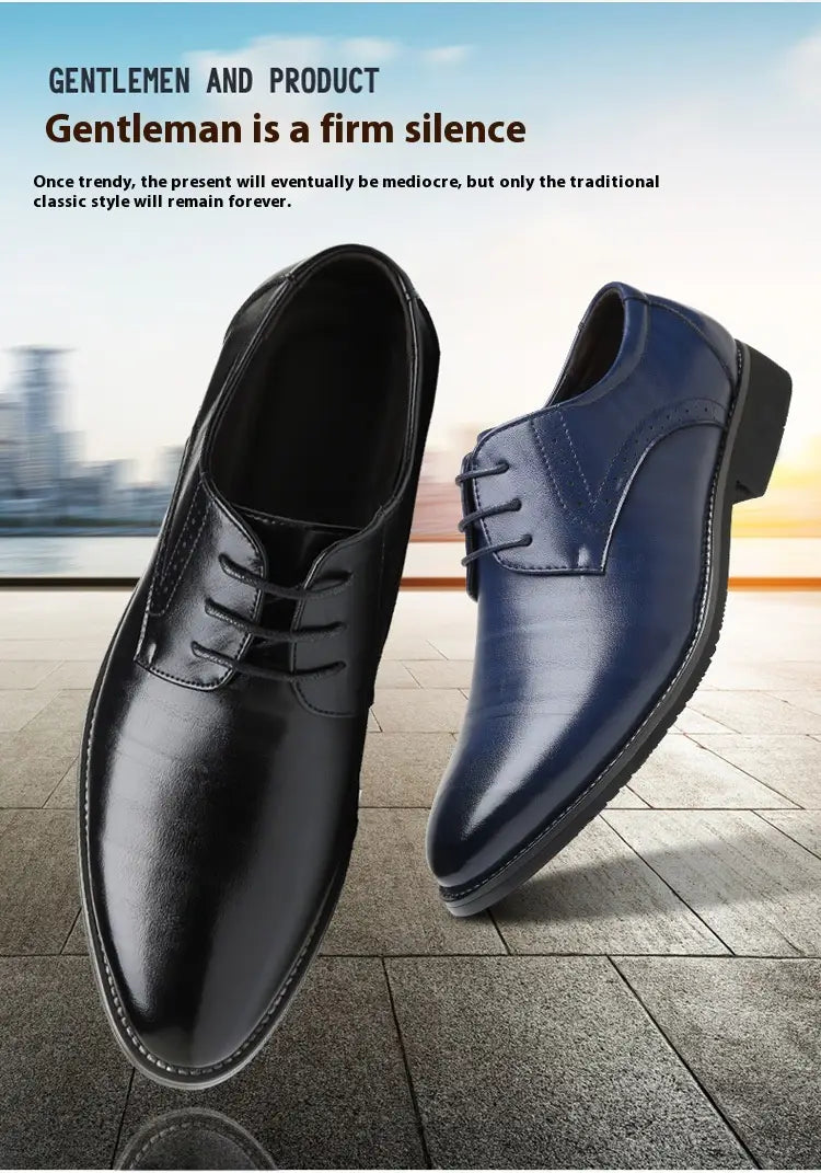 Chaussures habillées de type oxford en cuir noir et bleu marine pour homme, brogues, avec un design classique à laçage