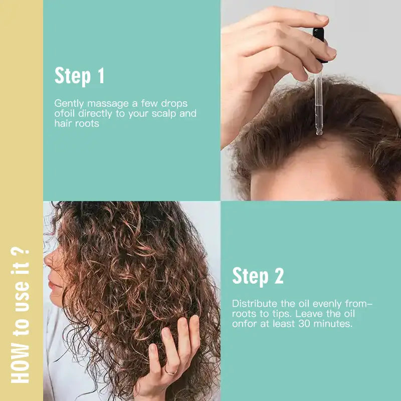 Clear glass dropper with black cap for hair growth oil vegan natural essential treatment.