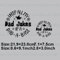 Black heat transfer iron on patch with dad joke phrase featuring crown and star motifs for apparel decoration