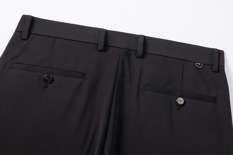 men plus size stretch casual pants in black featuring a sleek tailored fit with subtle stitching details