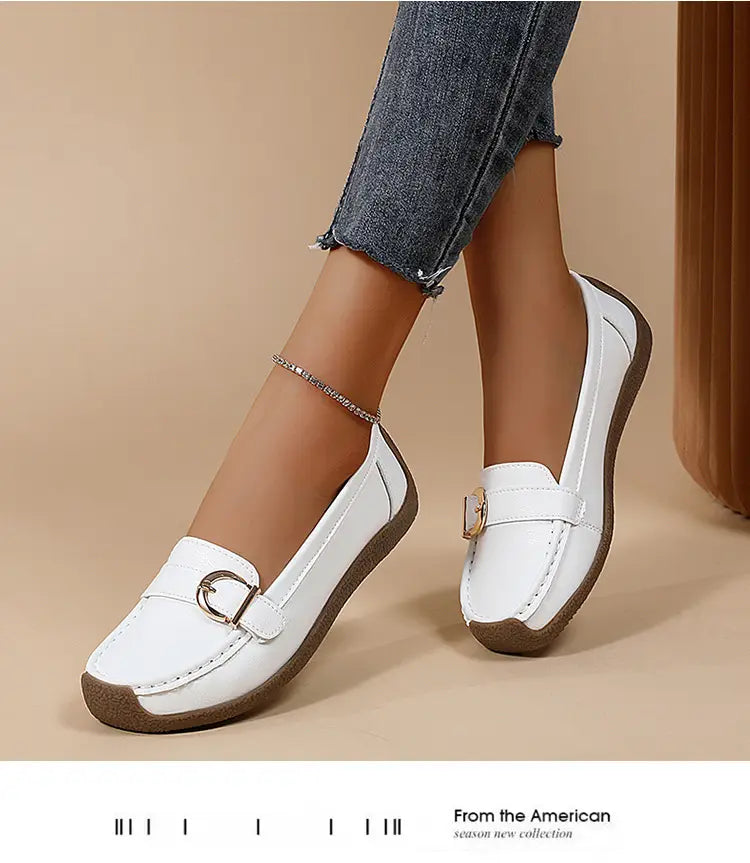 Women’s Soft Flat Loafers with Comfortable Beef Tendon Sole