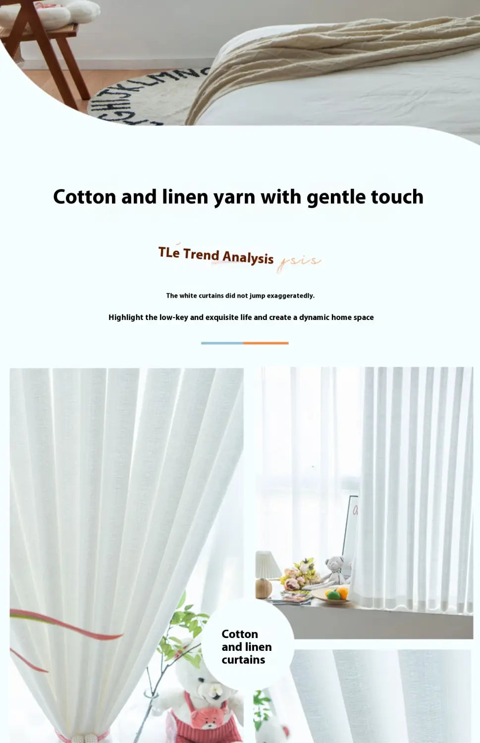 white cotton and linen textured sunscreen curtains for home with subtle red horizontal stripes
