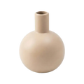 Beige 1piece decorative ceramic vase with rounded body and slender neck for decorative ceramic use