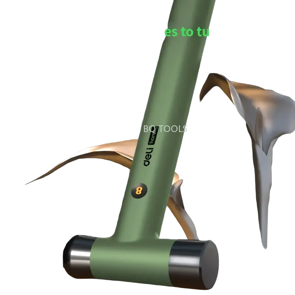 Olive green and silver one-piece hammer with sleek modern design from deli multitool hand repair tool kit