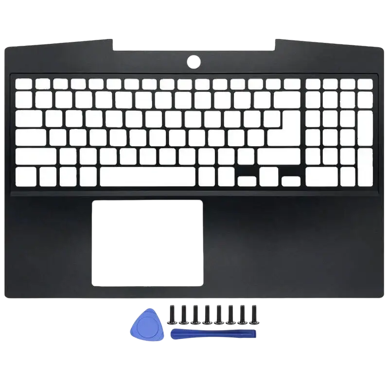 Black dell g3 3590 laptop bezel hinges palmrest assembly with matte finish keyboard and touchpad replacement part