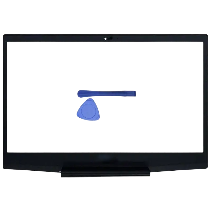 Black dell g3 3590 laptop screen assembly with built-in camera and silver screws bezel hinges palmrest replacement