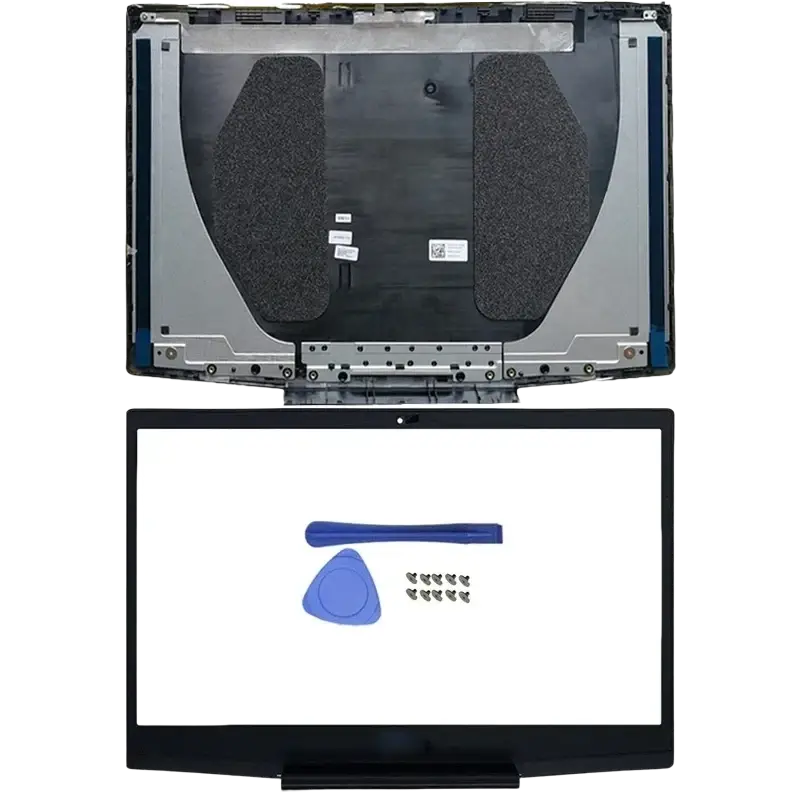 Black dell g3 3590 laptop screen bezel hinges palmrest with sleek design and precise camera cutouts replacement assembly