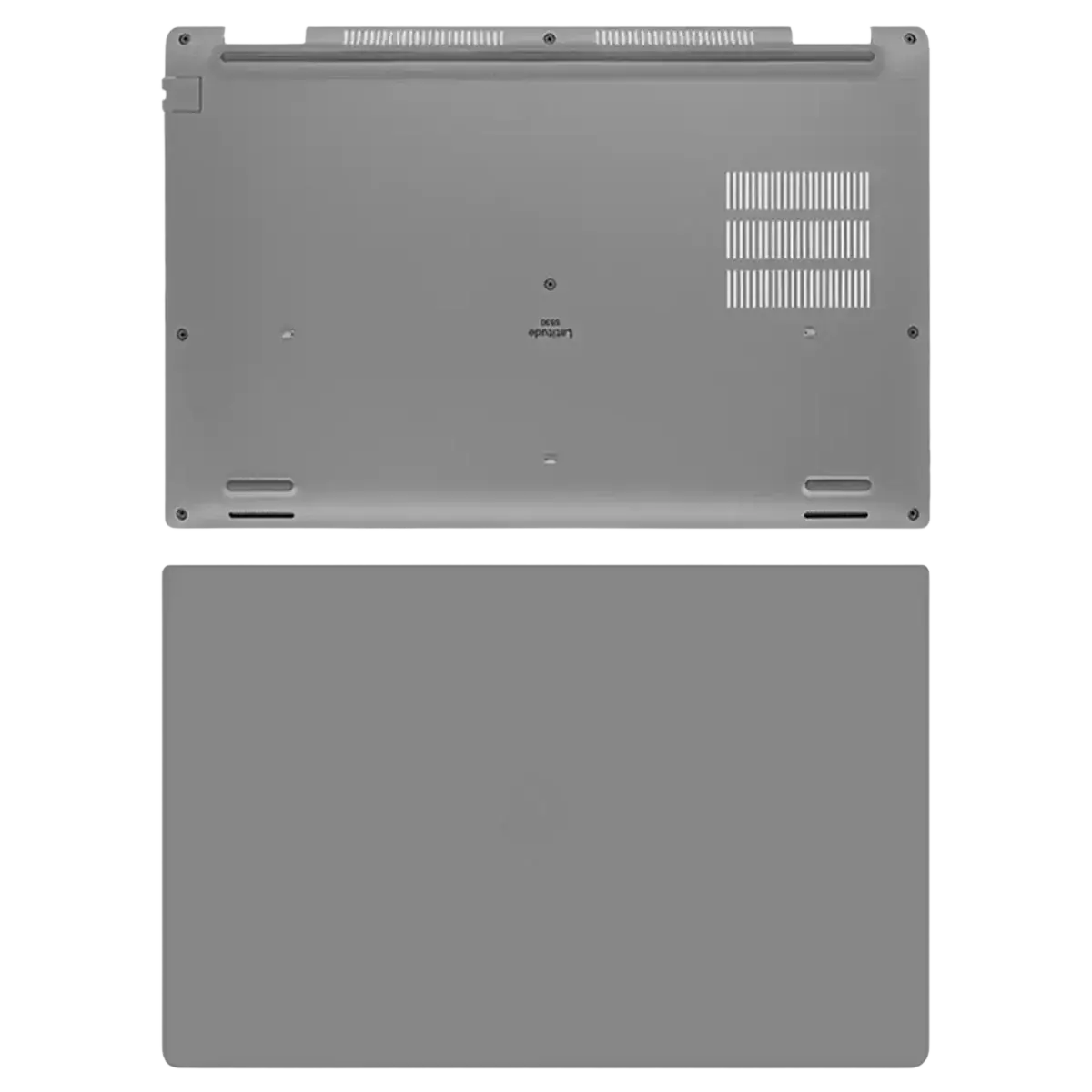 Gray lenovo laptop base with metallic finish and ventilation grilles for dell latitude 5530 replacement case 09t2nw 026rhc back side