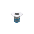 Silver-colored stainless steel dell xps bottom case screw with star-shaped drive head and blue-coated threaded shaft