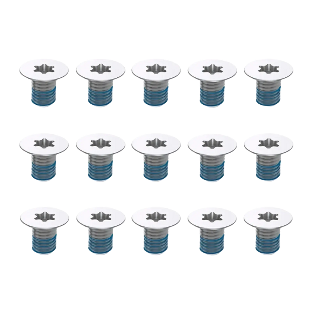 Set of ten silver-colored metal Phillips head screws with blue threads for Dell XPS 13 bottom case replacement
