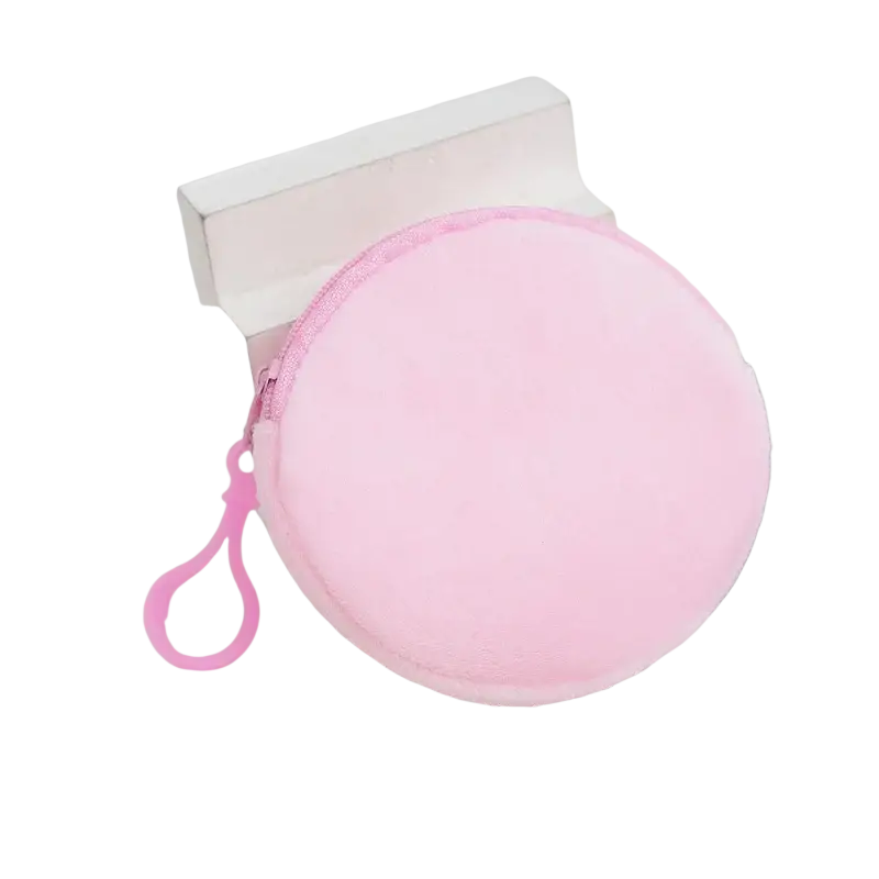 Pink circular insulated lunch bag with matching zipper and loop handle featuring demon slayer nezuko anime design