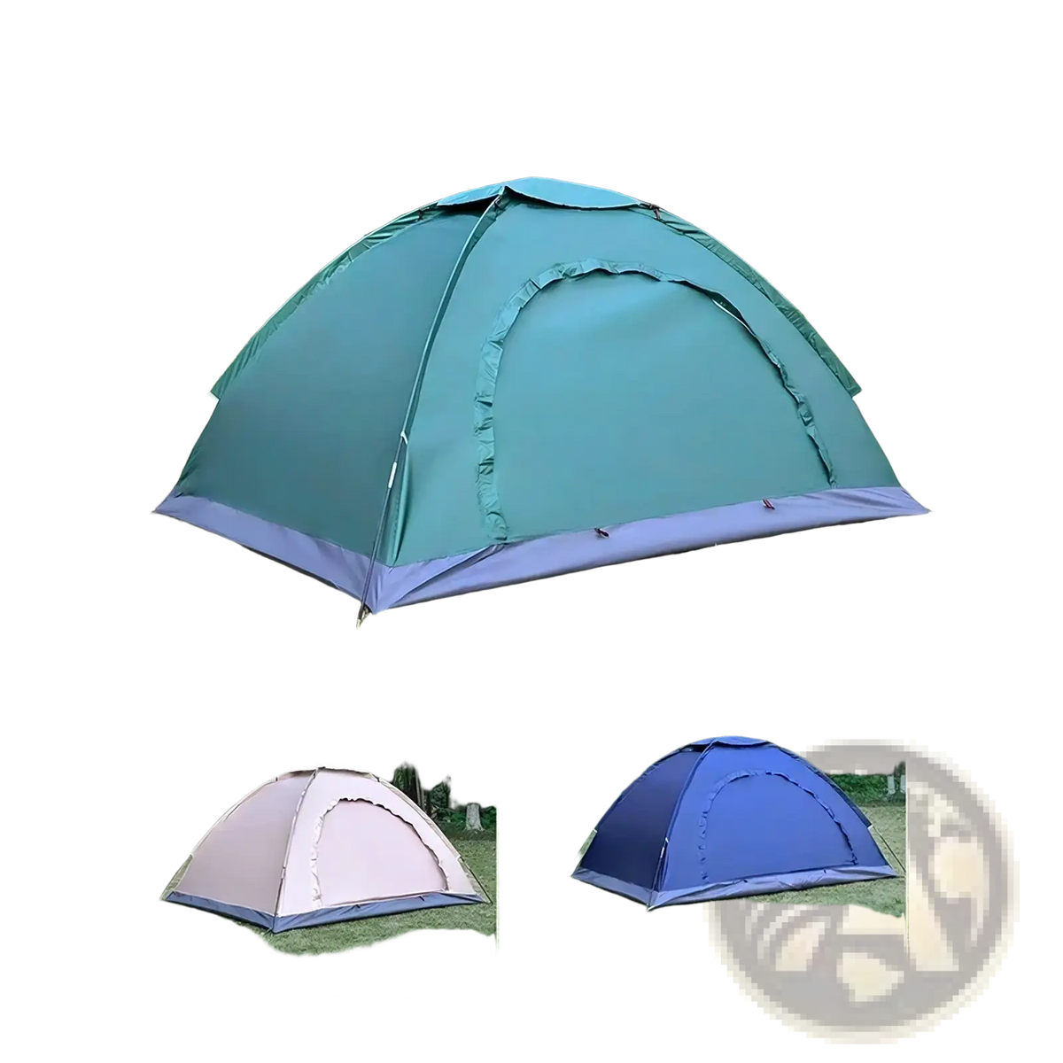 Blackish green dome tent with purple base and reinforced seams desert fox waterproof outdoor camping hiking tent