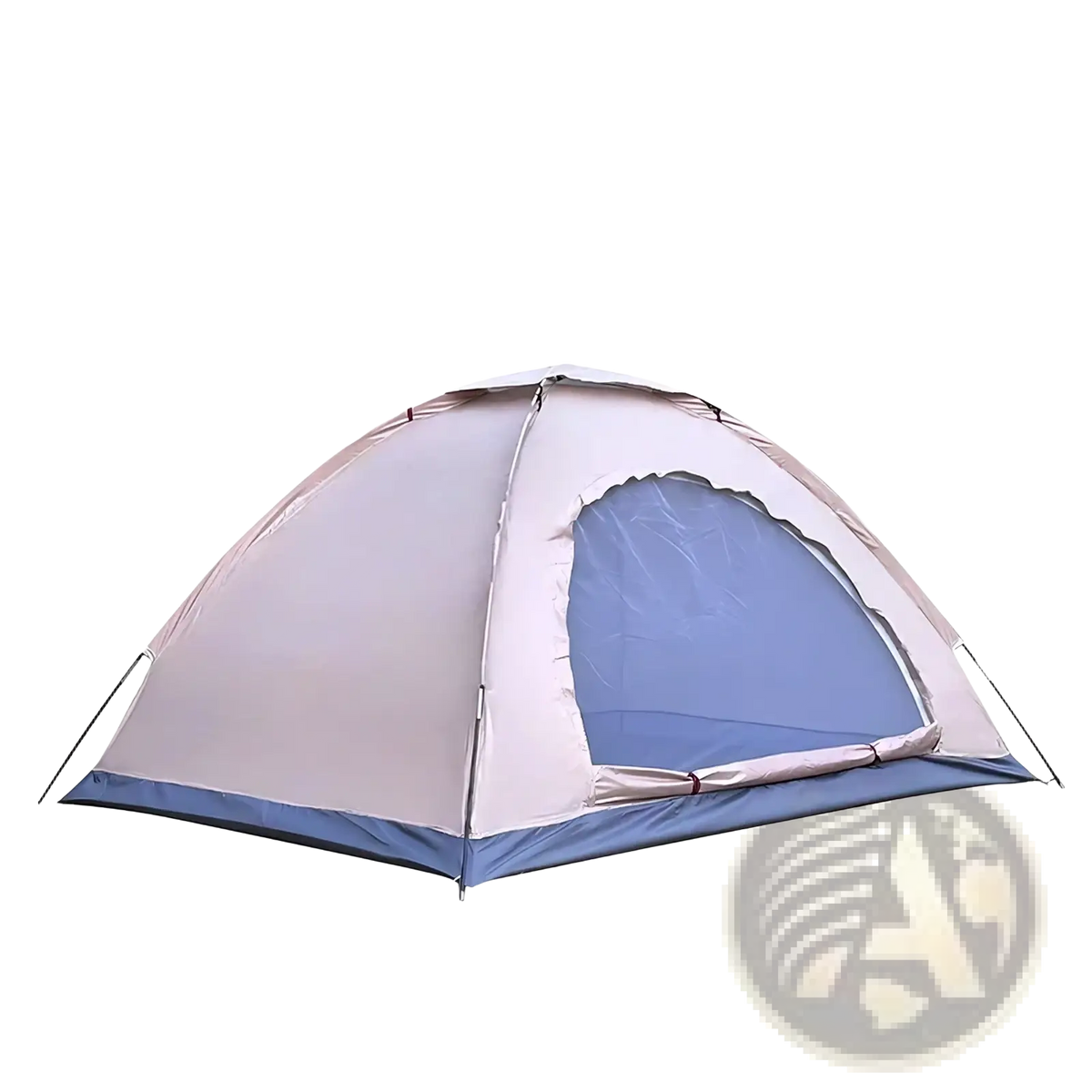 Desert fox waterproof outdoor camping hiking tent in desert brown with translucent blue mesh door and matching base