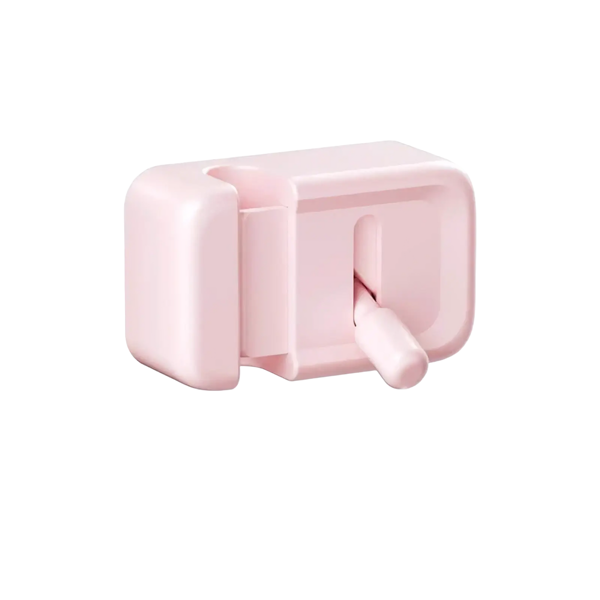 Pink plastic baby safety desk cable clip no drill cord organizer measuring 2.2cm by 3.5cm for cable management