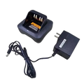 Black plastic desktop base charger with gold contacts and power adapter for motorola xts2500 xts1500 radios