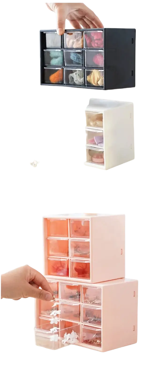 Desktop organizer mini clear drawer storage shelf with high-color design from mainland china for jewelry storage