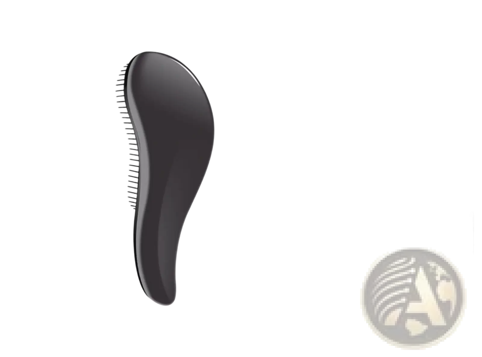 Black plastic detangling hairbrush with rounded ergonomic handle and fine bristles from detangling hair brush set 3 piece glossy styling comb