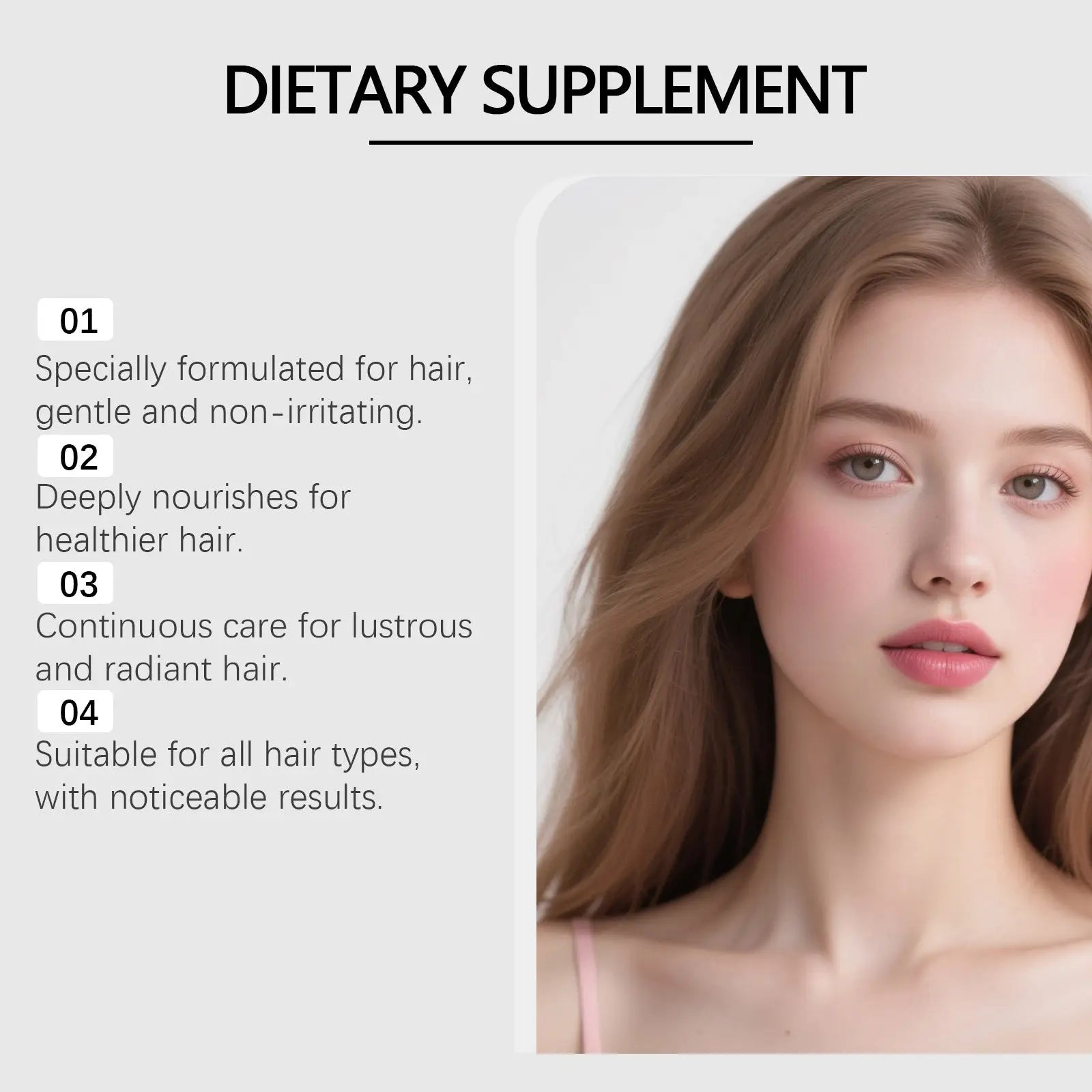 A woman with long light brown hair uses dht blocker hair growth capsules 60 softgels for scalp health