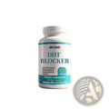 White plastic bottle with teal and black labeling of Docteat DHT blocker hair growth capsules containing 60 softgels