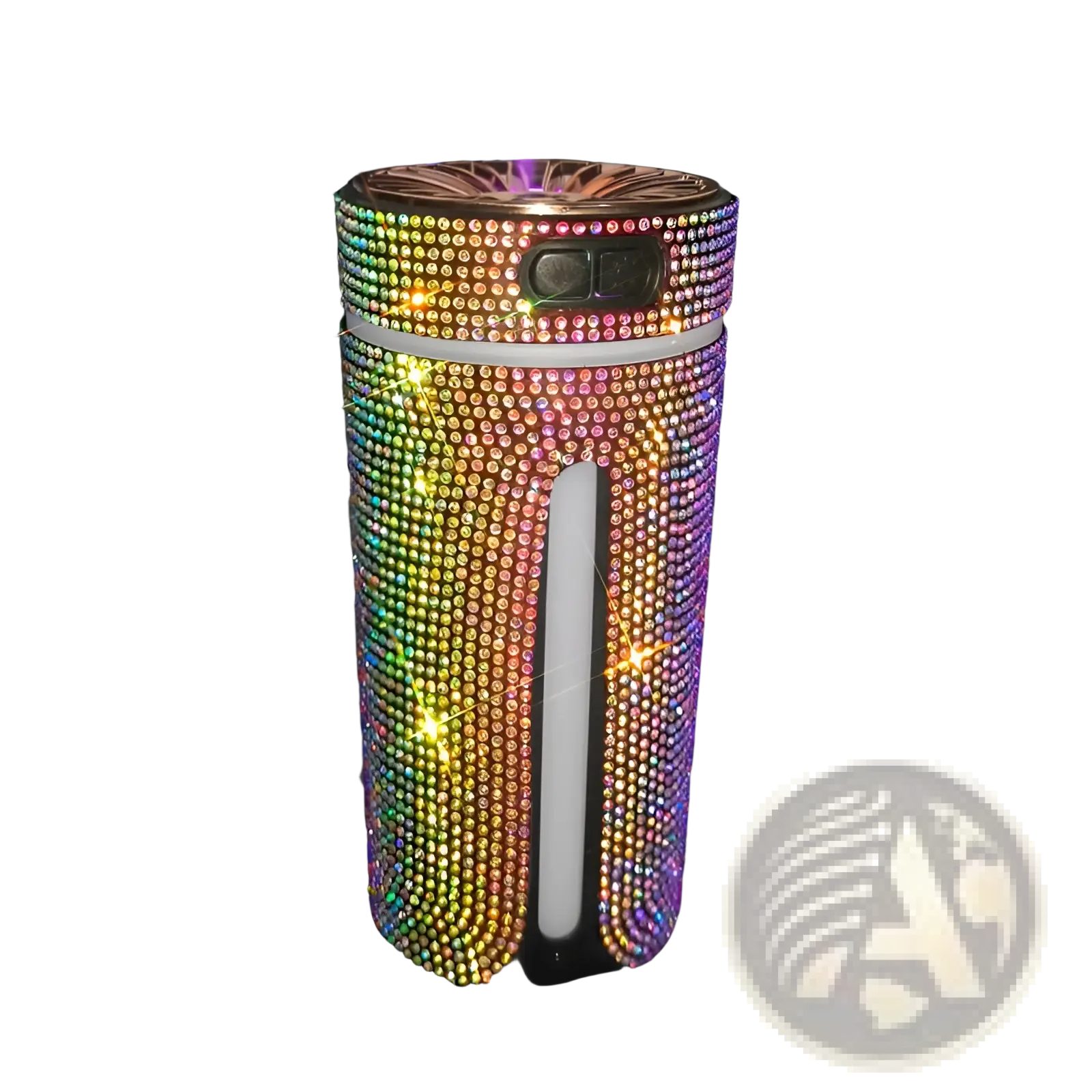 Diamond car humidifier led rhinestone usb air diffuser with sparkling rainbow hues and glowing led light effect