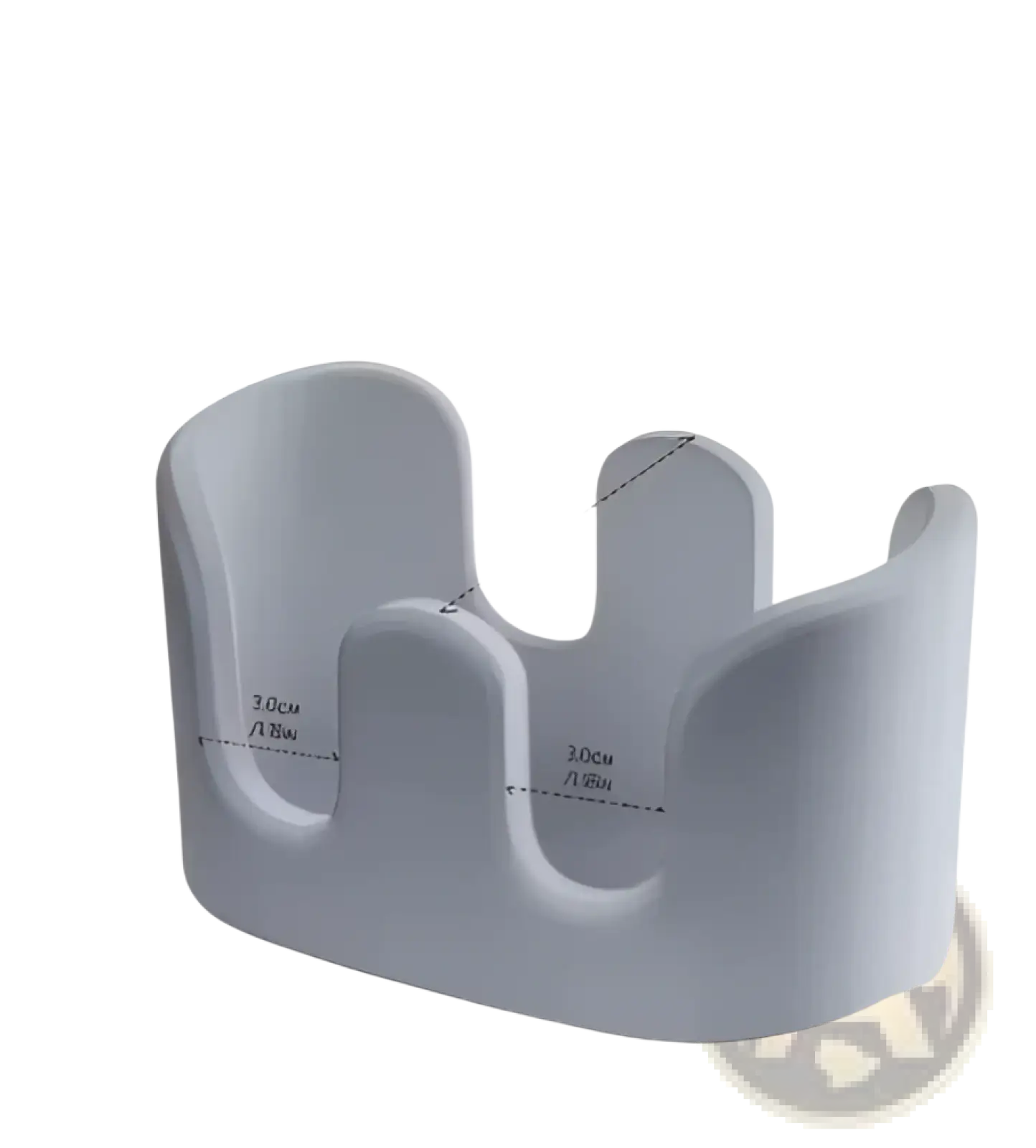 Gray plastic diatom mud sponge rack kitchen sink caddy organizer with curved ergonomic design and three support arches