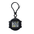 Black digital keychain watch backpack clip with lcd screen displaying time and date for daily time use