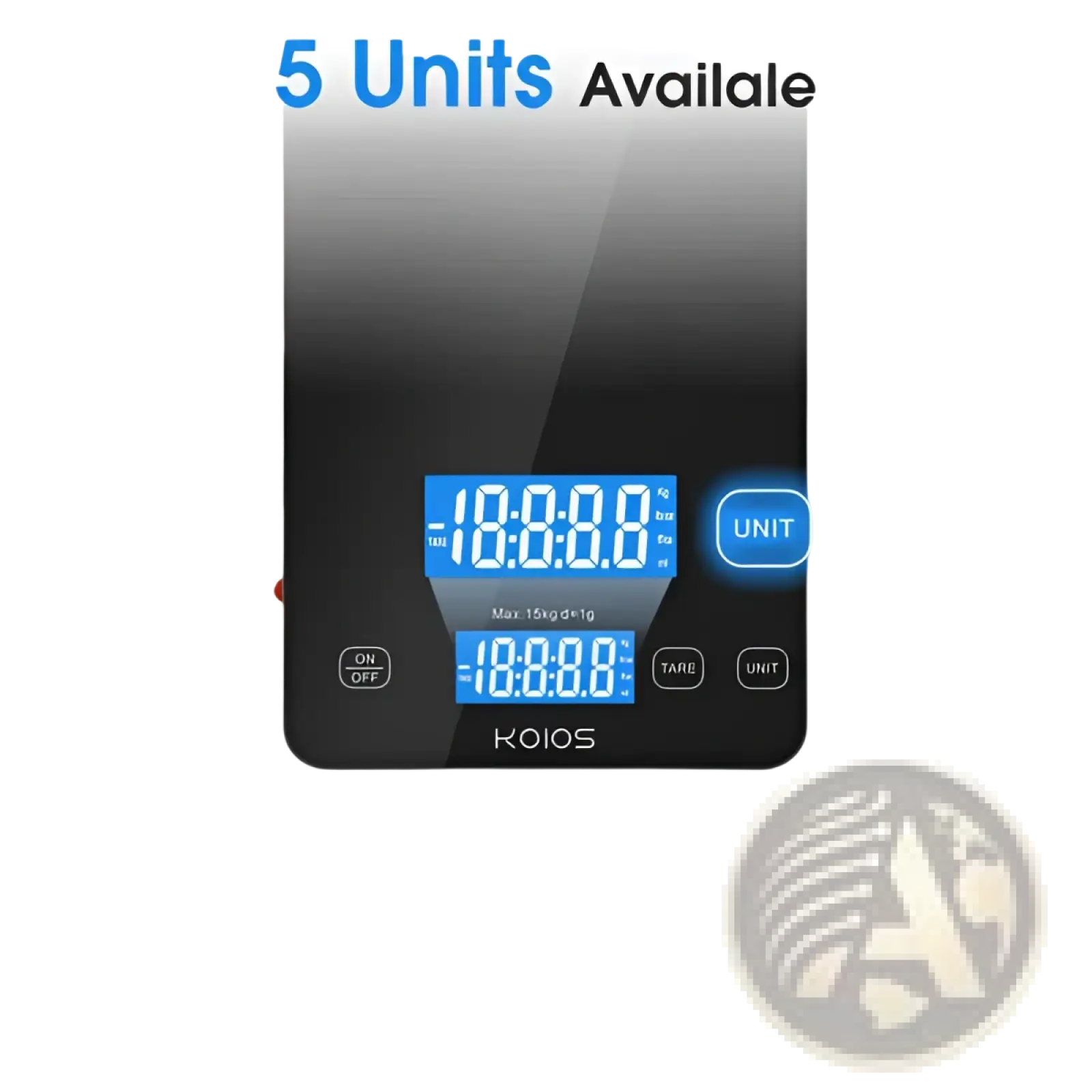 Black koios digital kitchen scale with blue led display rechargeable 15kg food scale for precise measurements