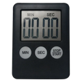 Digital kitchen timer magnetic stopwatch in black with rectangular display and min sec stop start buttons