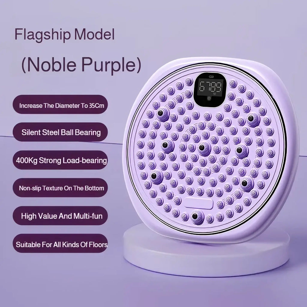 Noble purple flagship digital waist twisting disc with circular foot massager featuring purple massage nodes and display