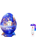 Dinosaur egg galaxy projector star night light with cracked blue and gold egg-shaped ceiling projector and remote control