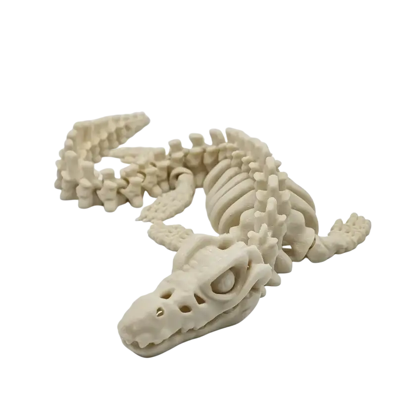 Off-white resin dinosaur skeleton figurine with detailed bone structure for aquarium decoration and aquatic landscape simulation