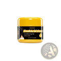 Yellow plastic jar of eelhoe dirty braid gel extra hold hair wax with argan oil for dreadlocks conditioning
