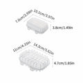 Clear plastic dishwasher basket small item organizer with grid design and molded indentations for holding eggs