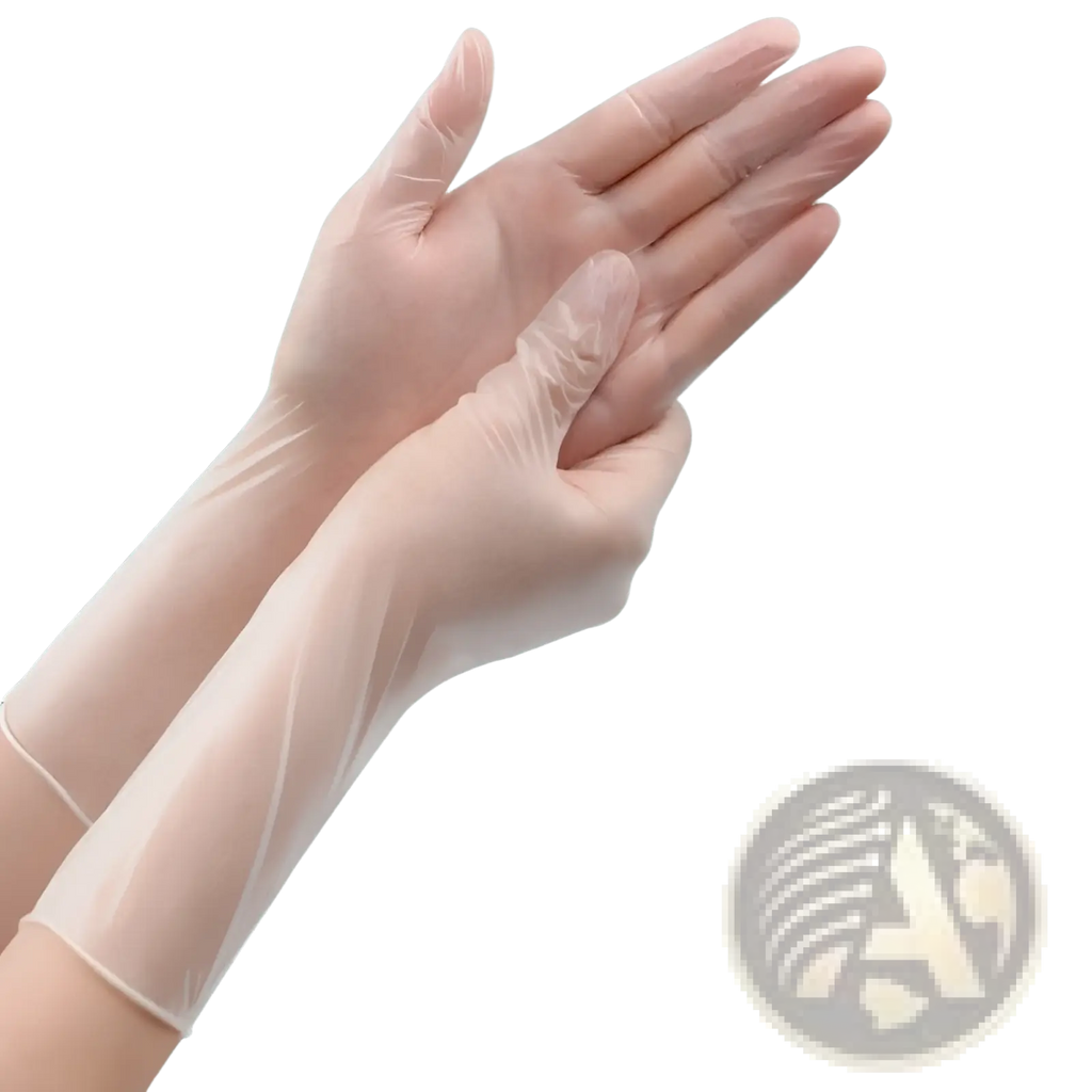 Clear disposable pvc and nitrile kitchen gloves with extended cuffs for enhanced waterproof protection 100pcs