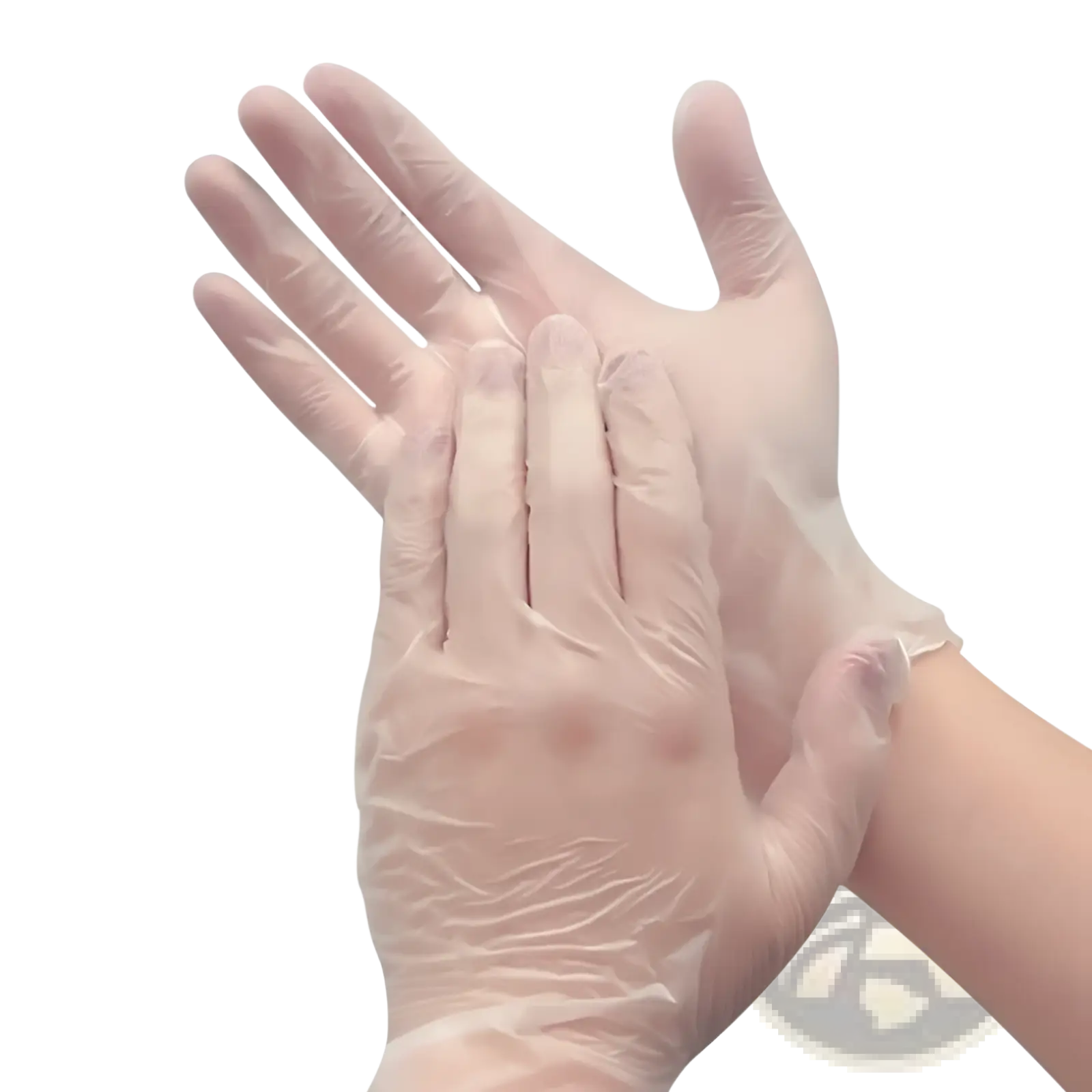 Transparent disposable pvc kitchen gloves with soft non-slip texture and slight elasticity in a 100pcs pack
