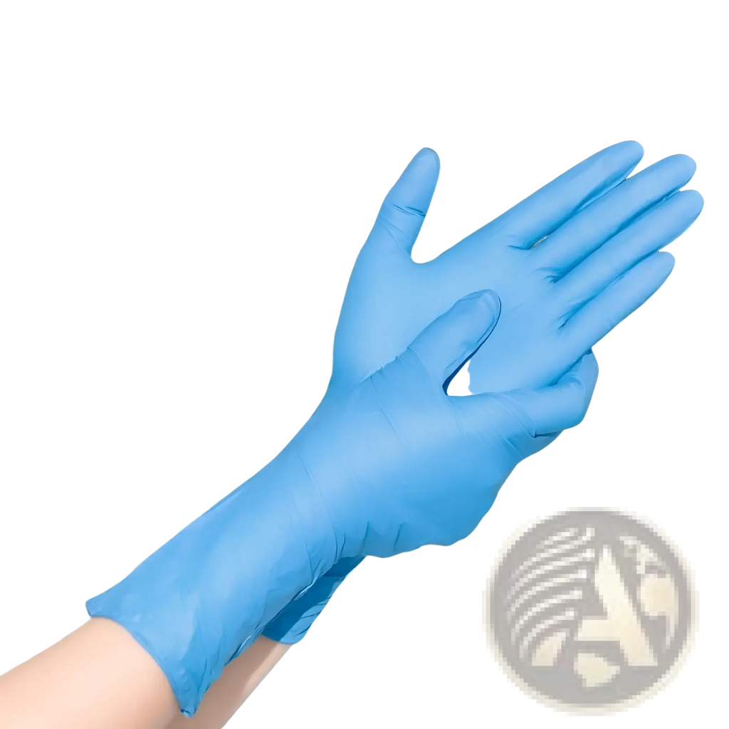 Long blue nitrile disposable kitchen gloves 100 pieces made of pvc and nitrile for versatile protection