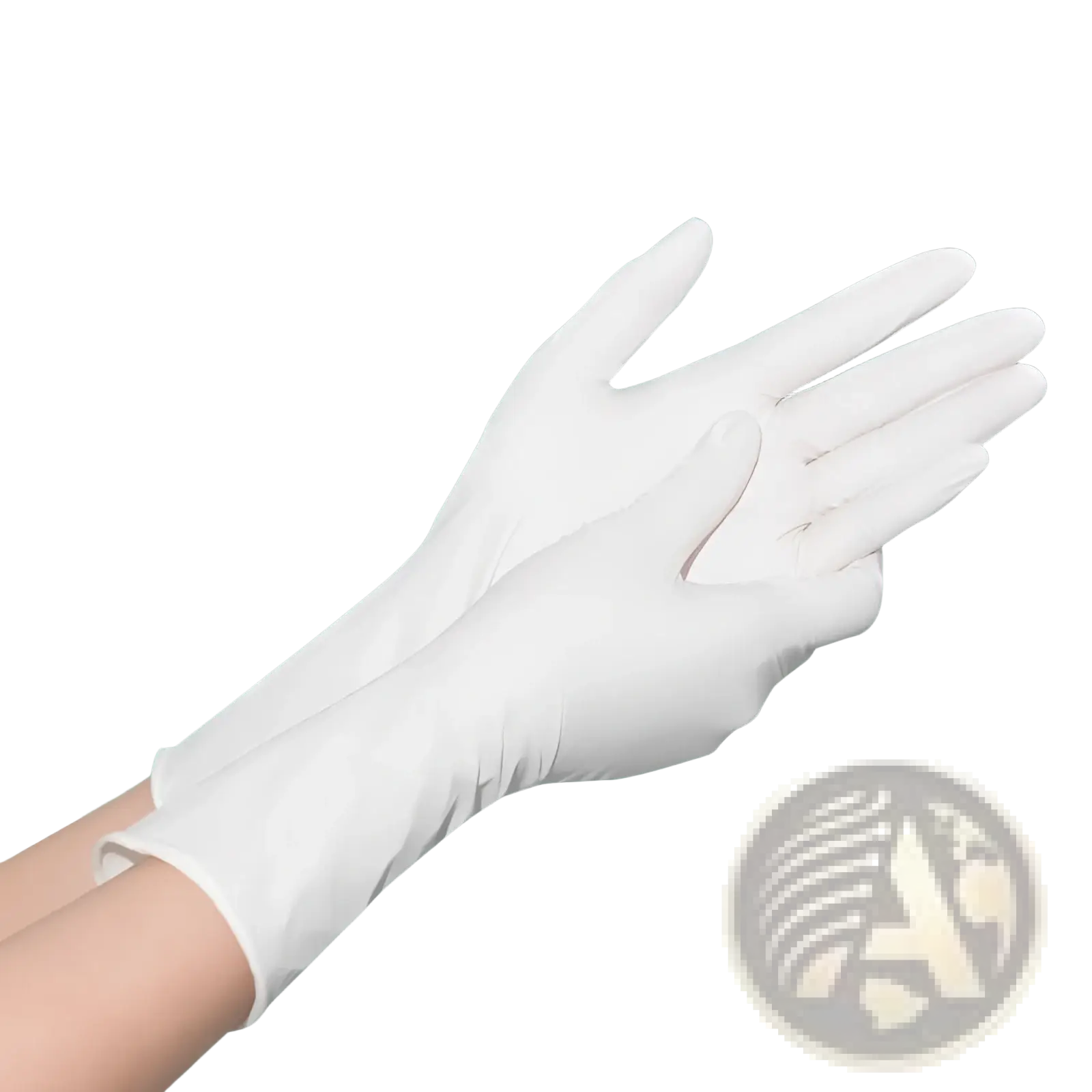 Disposable pvc and nitrile white long gloves with smooth flexible seamless design for kitchen use 100pcs