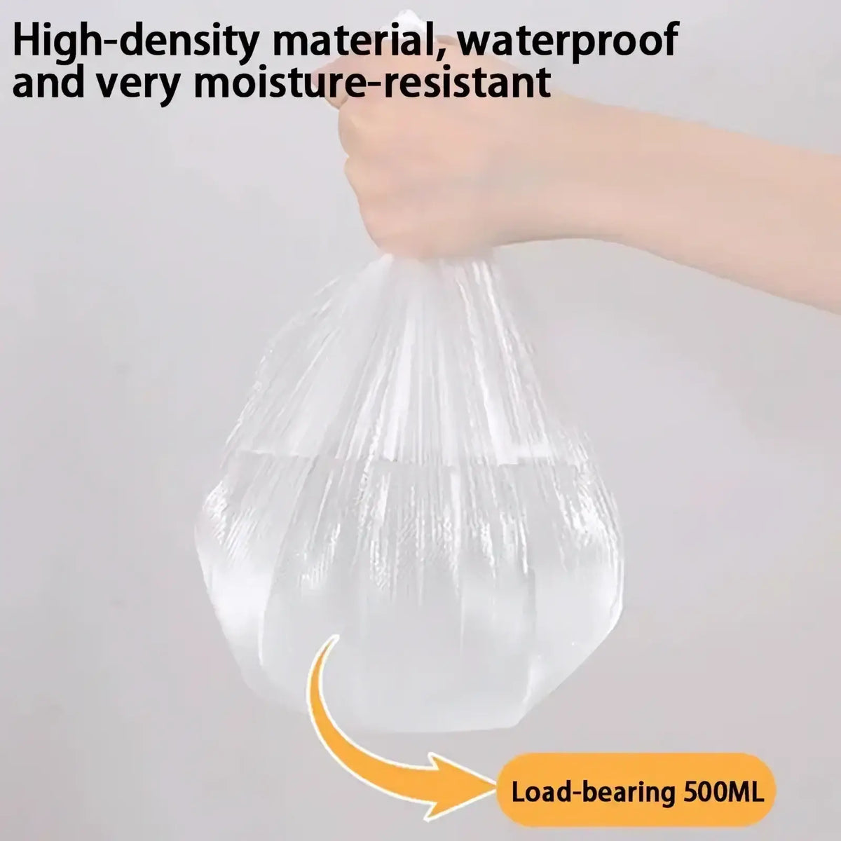 Transparent disposable waterproof mattress protector made of high-density plastic with 500ml load-bearing capacity