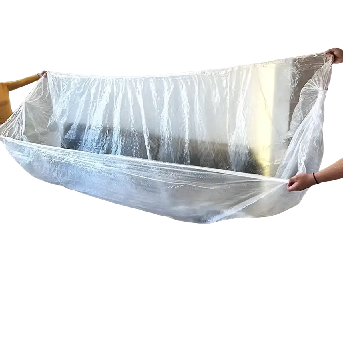 Transparent plastic disposable waterproof mattress protector sofa cover measuring 240 by 310 cm