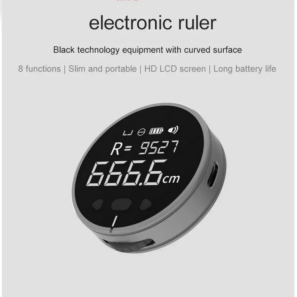 Arbaglobal digital lcd electronic distance measuring ruler in black with curved slim design and hd lcd measurement screen